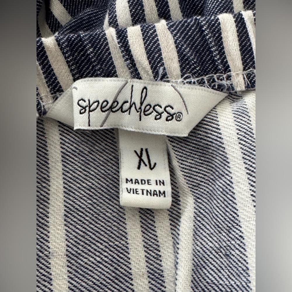 Speechless Navy and White Striped adjustable strap Dress XL - Picture 7 of 8
